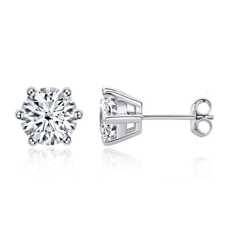 Silver Moissanite Jewelry Moissanite Earrings Screw Back Men Moissanite Earrings Other Fashion Earrings Fashion Hip Hop Jewelry