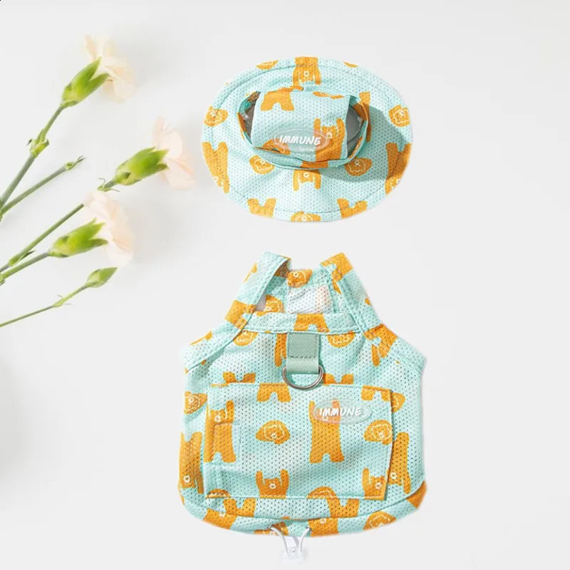 Dog Vest and Hat Sets Summer Pet Dog Clothes Puppy Costume Fashion Cat Vests Cooling Dog T Shirt Chihuahua French Bulldog Shirt 250407