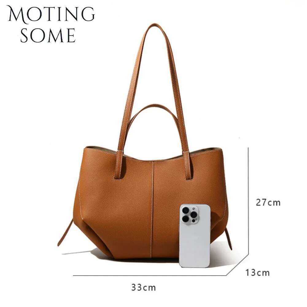 Motingsome 100% Genuine Leather Bag Woman Casual Tote Large hot Capacity Shoulder Purses Designer Handbag 2025