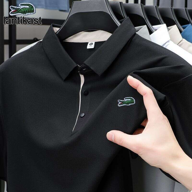 Noble Crocodile Summer Ice Silk Short Sleeve Men's Polo Shirt Moisture Absorption Quick Dry Cool designer hoodie Business Casual Turn-down Collar