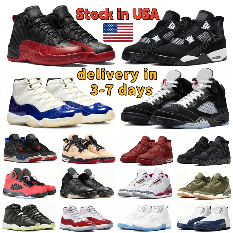 Designer Men Basketball Shoes 3s 4s 5s 11s 12s 1s Sneakers Black Cat 4 White Cement Oreo Cool Grey Pure Money UNC Thunder Outdoor Sports Women Trainers Big Size 14 15 16