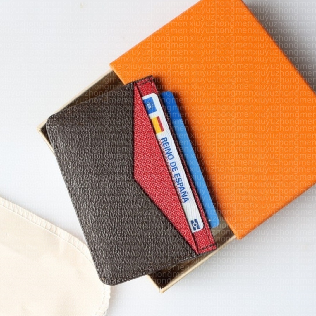 Top Designer Card Holder Women's Genuine Leather Small Wallet Women Coin Bag Luxury Credit Card Holder Men Wallets Brand Designer Cardholder with Box