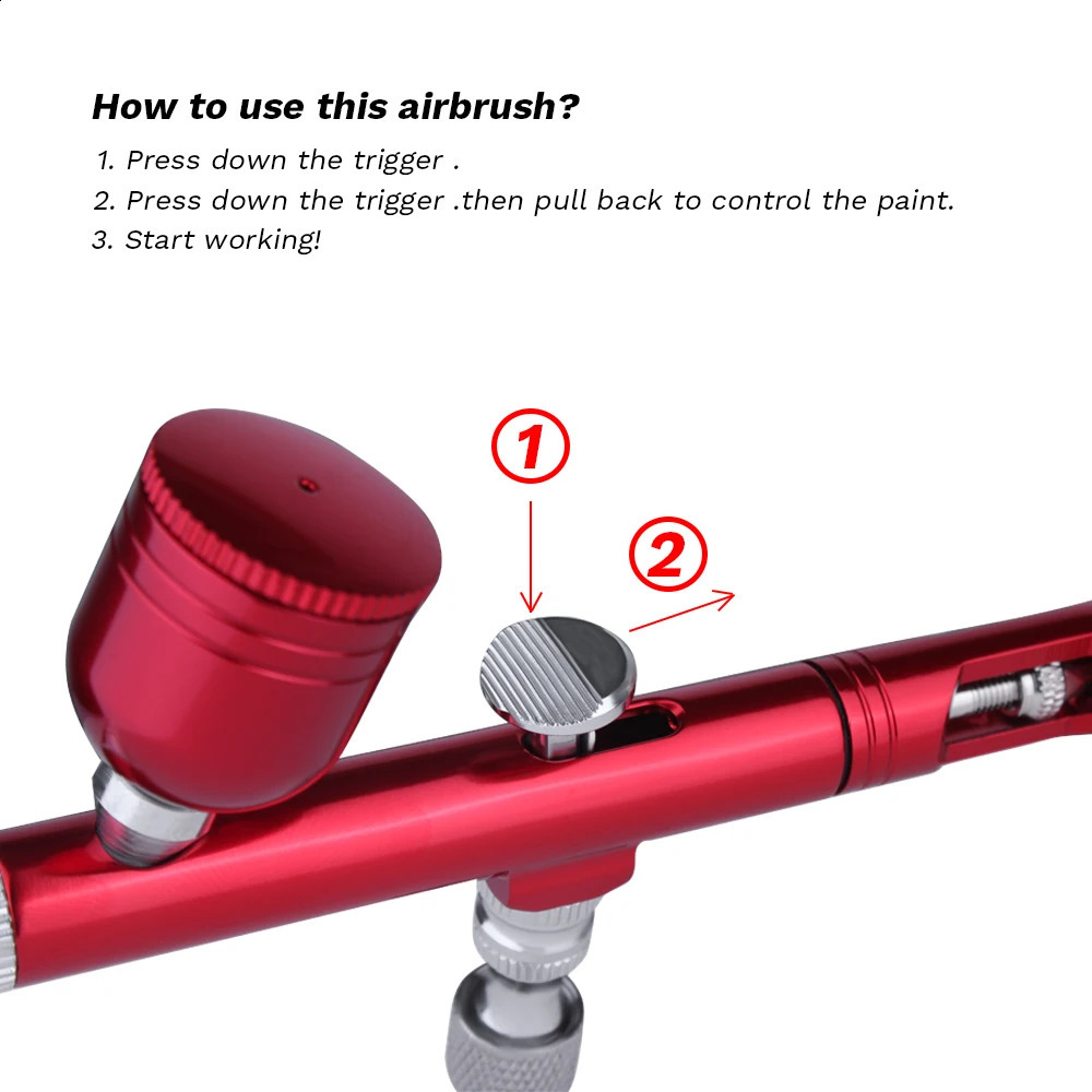 Airbrush Tool Dual Action Gravity Feed 0.m Nozzle Spray Gun Cake Decorating Brushes For Makeup Nail Manicure Tatoo Paint Straw 250409
