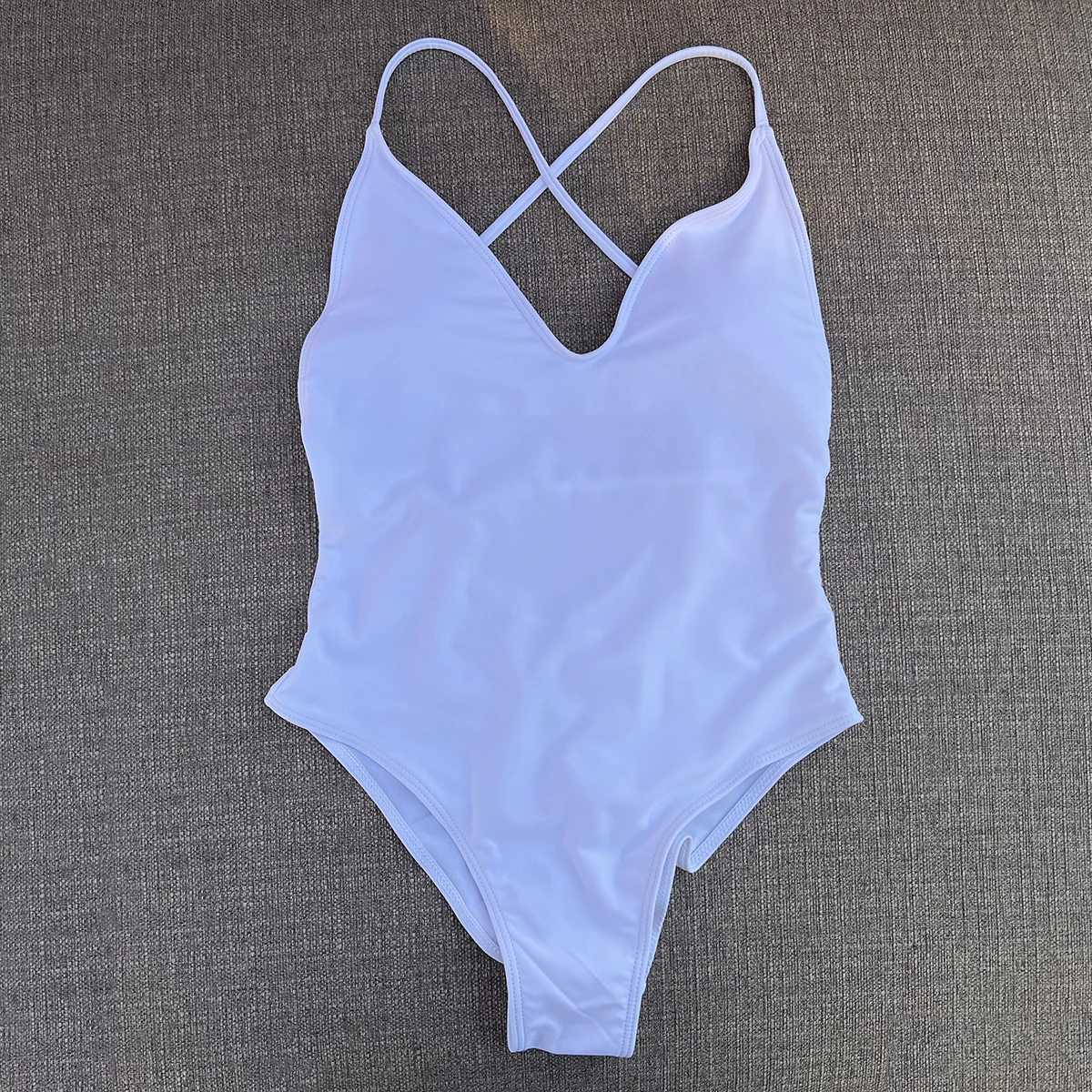 Sexy Padded One Piece Swimsuit Women Swimwear Solid Bathing Suit Monokini Swimming Suit Summer Beachwear maillot de bain femmeW251113