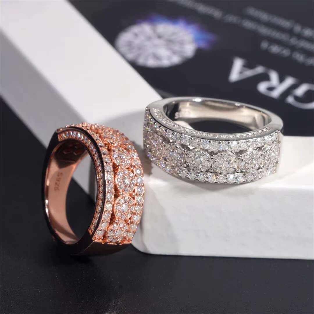 DE Cluster Flower Moissanite Ring Flower Design Moissanite Rings 925 Sterling Silver Moissanite Rings with Certificate