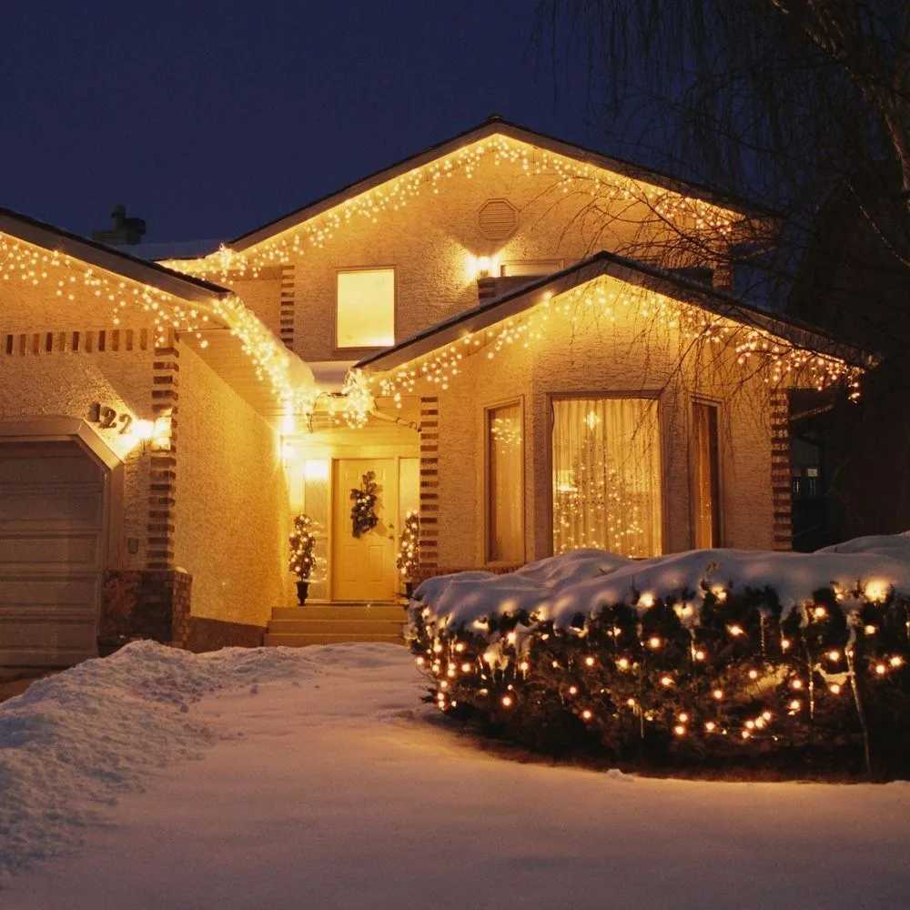 Christmas Lights Outdoor Decoration 4 Meter Droop 04-06m Led Curtain Icicle String Lights New Year Wedding Party Garland Light M251113