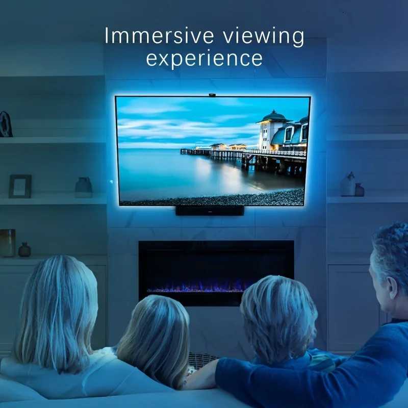 USB TV LED Backlight Sync to Screen For 40-65Inch Real-Time RGBIC With Camera LED Light Strip For 4K HDMI-Compatible Game Room W251112