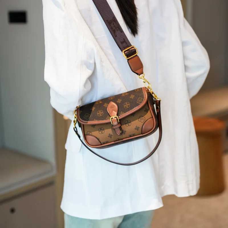 2025 Fashion Womens Saddle Bag - Printed Square Crossbody Purse Spacious Shoulder Bag Retro Work Bag on-the-Go EssentialW251112