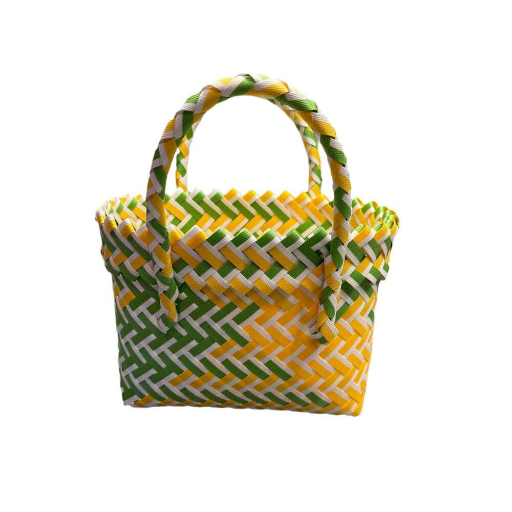 New plastic handbag, woven basket, souvenir basket bag, beach women's bag