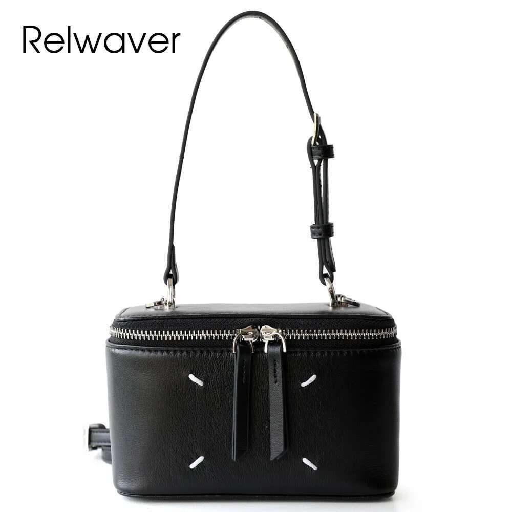 Relwaver Shoulder Bag Genuine Leather Handbag 2025 Spring Summer Sheep Skin Box Fashion Versatile Crossbody Bags For Women