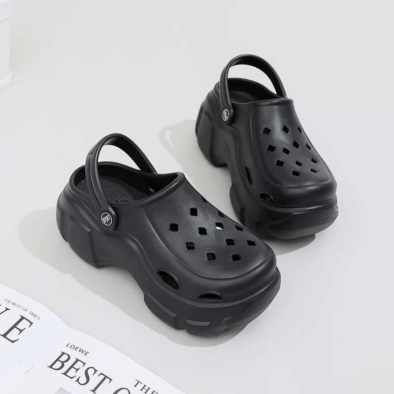 BEVERGREEN 7Cm Summer Clogs Outdoor Waterproof Platform Women Slippers Beach Slides Massage Beard Black Designer Sandals