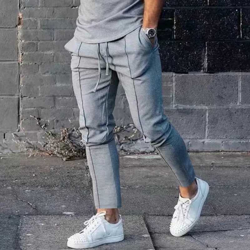 Mens practical car folding casual pants Elgant straight set work pants mens straight pantsXJ250412