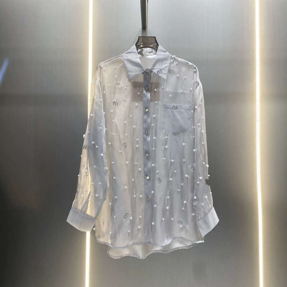 Designer clothing High version M Home Hot Diamond Starry Sky Polo Collar Long Sleeve New Simple and niche Outerwear Top Shirt