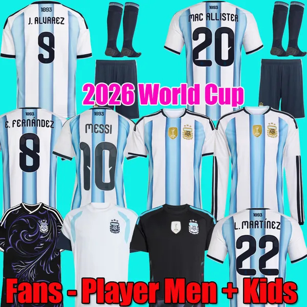 2026 World Cup Argentina messis Pink special Fans player version 3 stars soccer Jerseys copafootball shirt kit Mens Kids set 50th anniversary