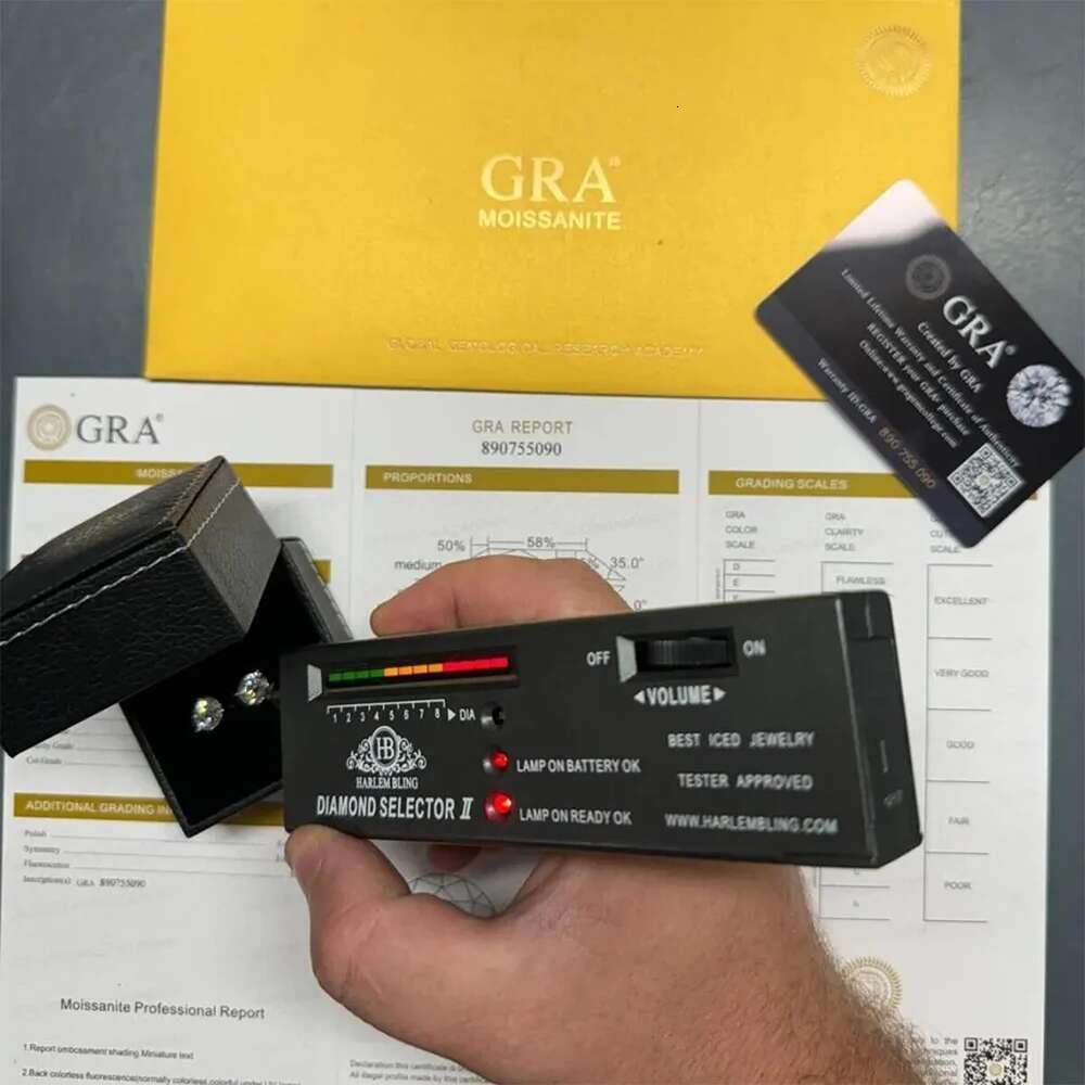 0.3-2ct 3 Prong Moissanite Stud Earrings For Women Men D VVS Diamond 925 Sterling Silver Classic Trendy Earring Jewelry With GRA