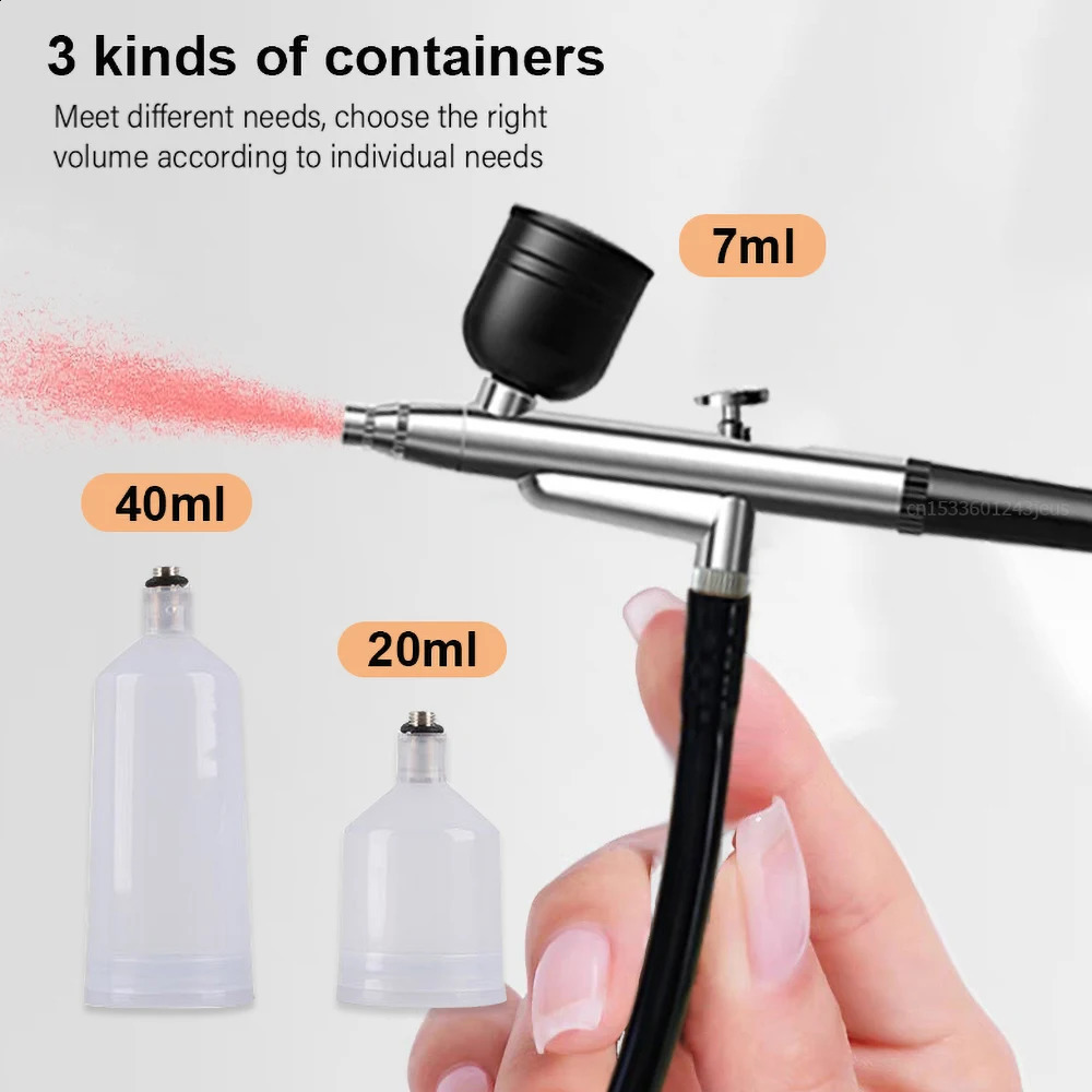 Airbrush Nails Art Paint with Compressor Portable Air Brush For Nail Cake Pastry Makeup Decoration Cordless Gun Varnish Sprayer 250409