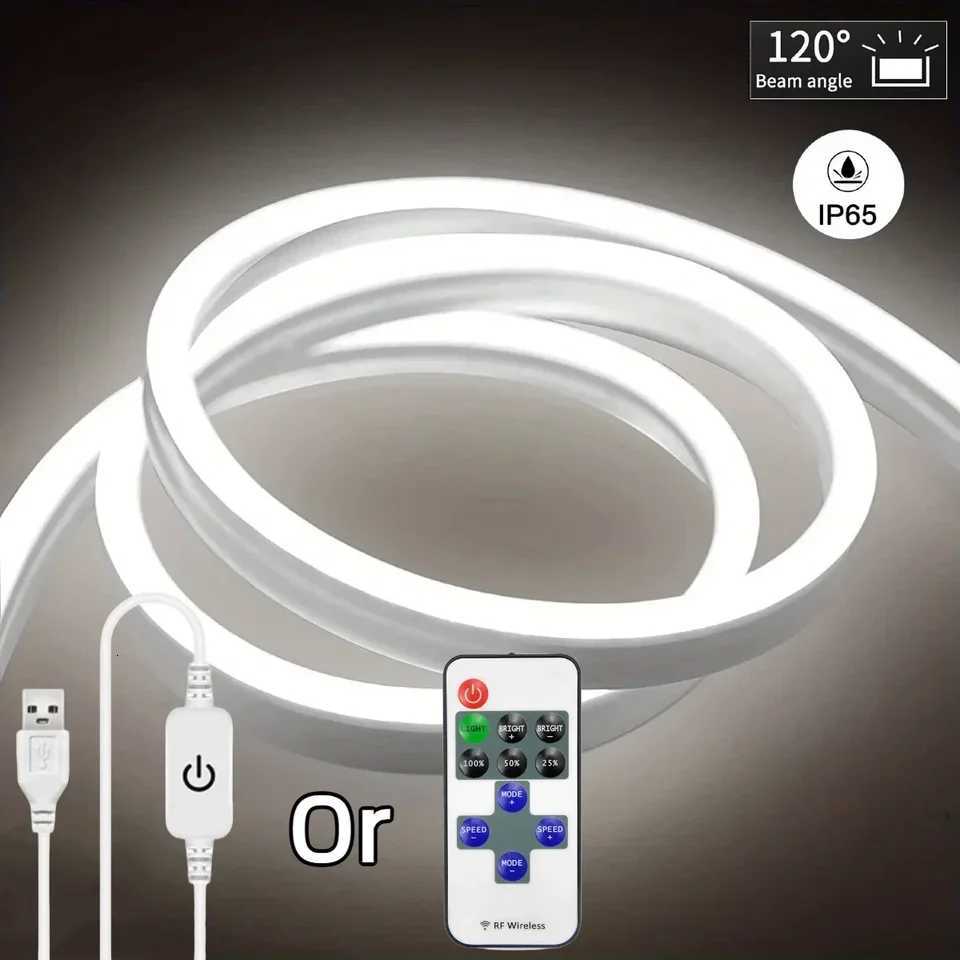 USB 5V Neon LED Strip Light With One of Dimmable Touch Switch or Remote Controller IP65 Waterproof DIY Cuttable Tape For Kitchen W251112