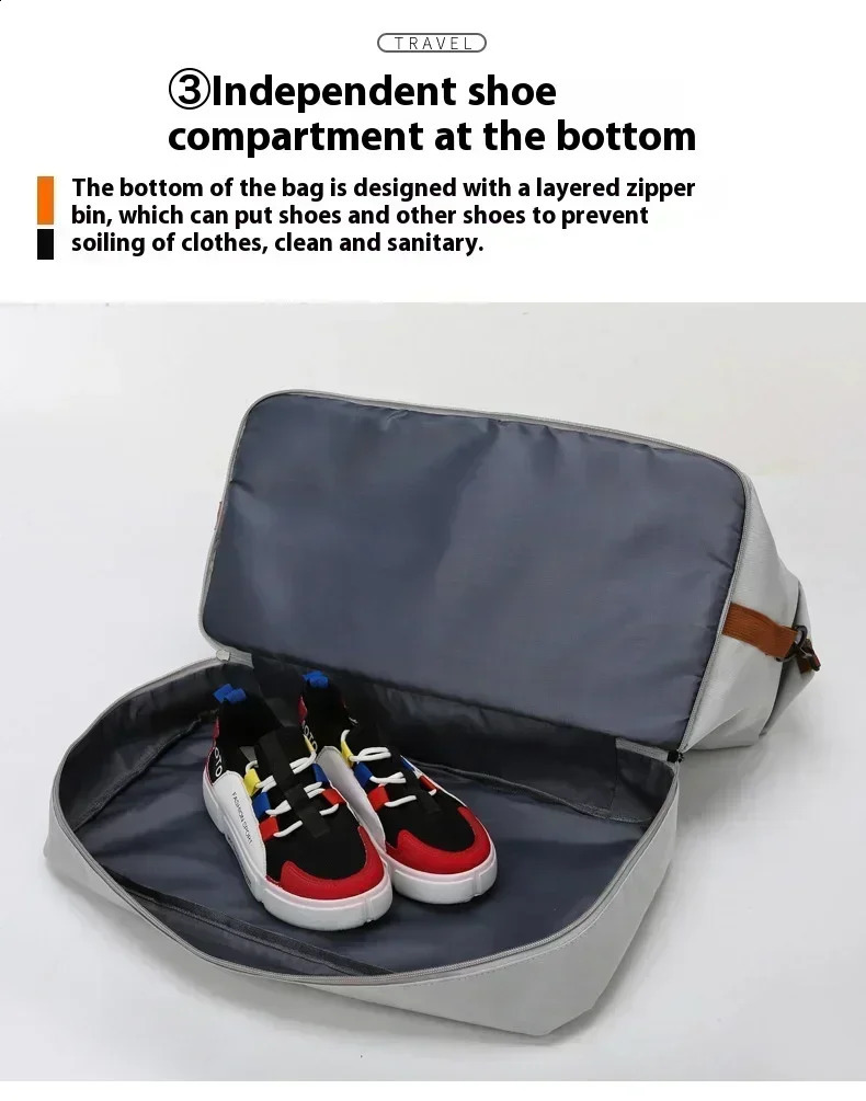 Large Capacity Travel Gym Bag Short-distance Luggage Portable Fitness Bags Shoulder Crossbody Handbags Mens Sports Waterproof B250403