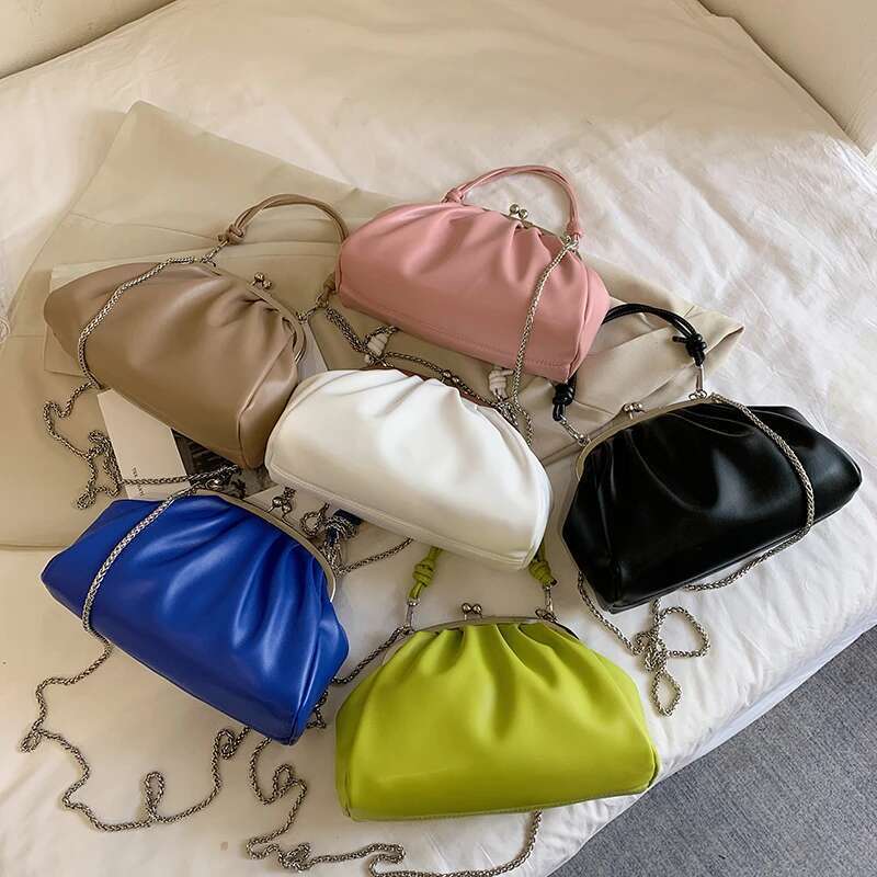 Summer Ladies Shoulder Chain Handbag Sense Of Lady Crossbody Fashion Leather Women Bag Designer Folds Cloud Bags