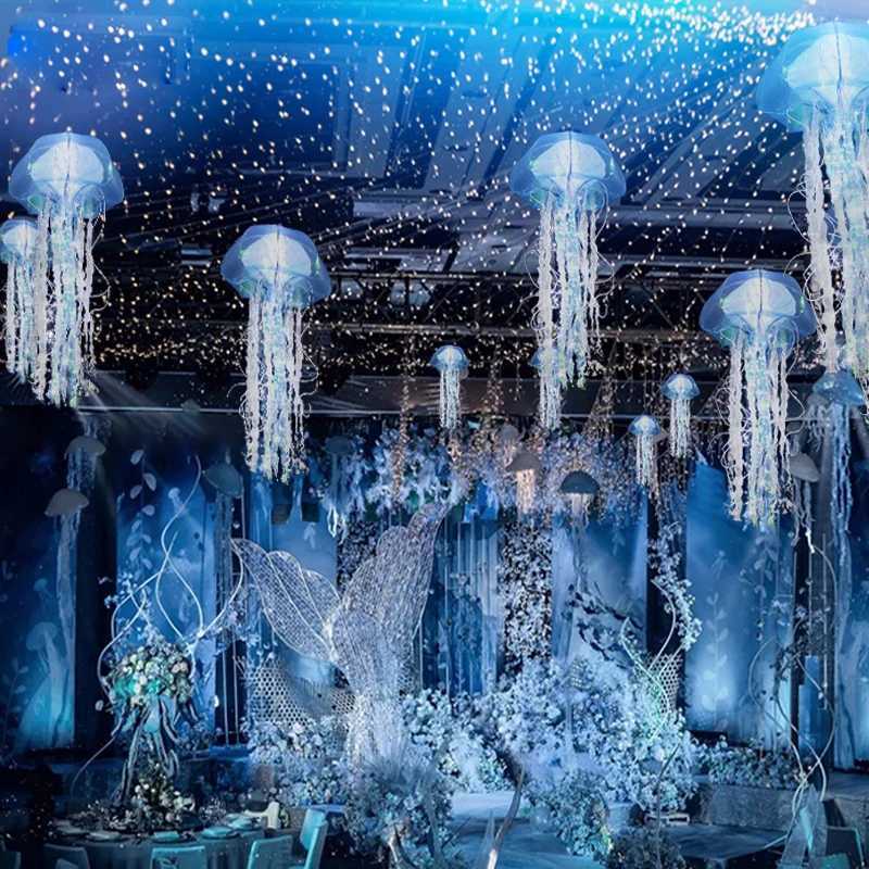 2024 Upgrade Wedding Ceiling Decor Starry Sky Wrought Iron Net With Luminous Lamp Beads Party Prop For Christmas And Birthday M251113