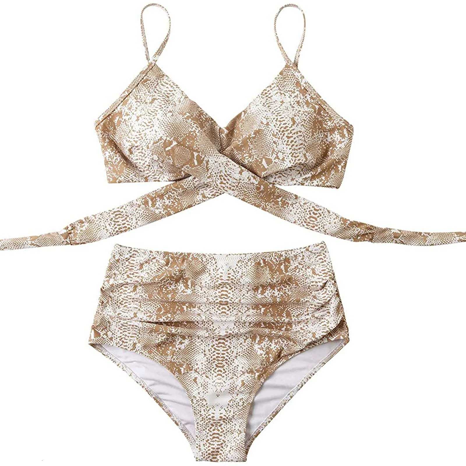 Fashion Womens Summer Sexy Tie-Dye Split Two-Piece Bikini SwimsuitW251113