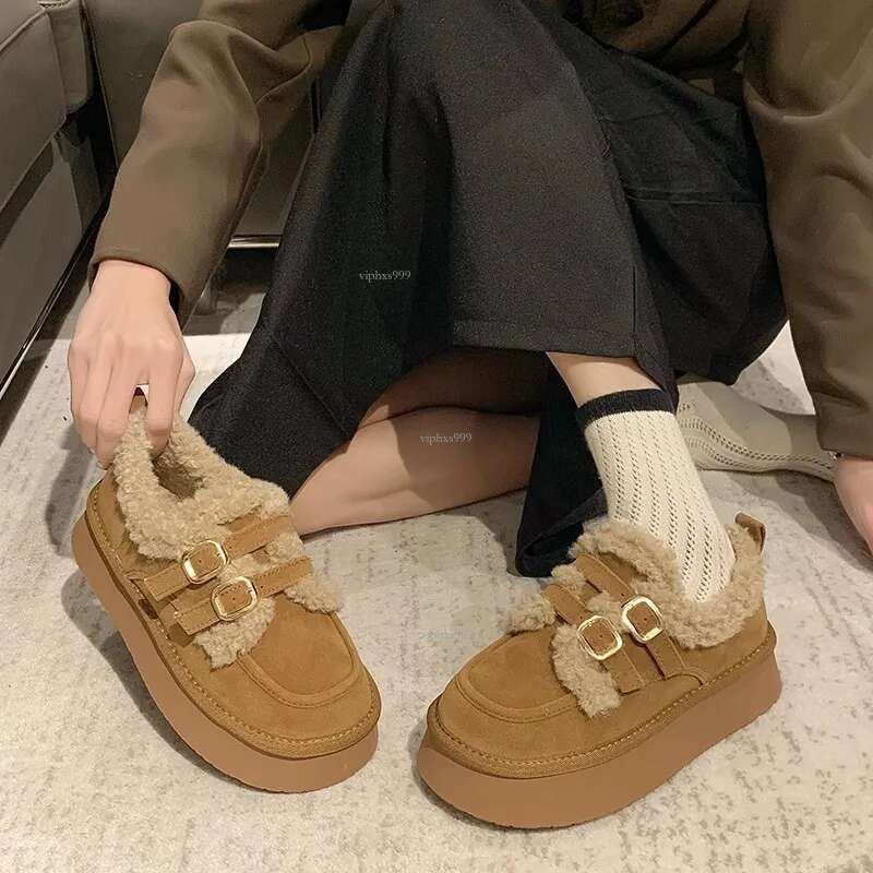 Designer Shoes Thick Soled Plush Warm Cotton Women's Snow Boots 2025 New Winter Boken Wool Shoes, Happy Shoes