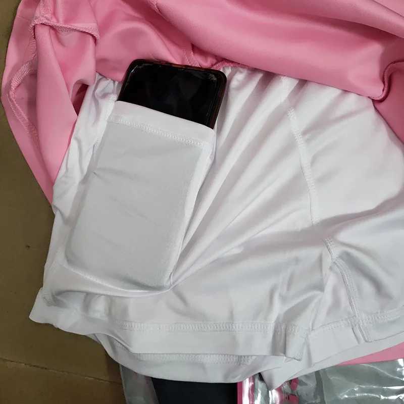 2024 womens sports skiing fast drying tennis yoga badminton golf waist short sleeved comfortable breathable belt safety pants Y250412
