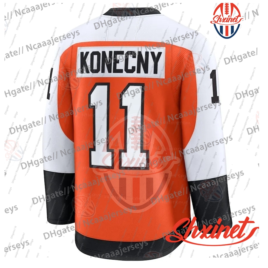 2025-26 Custom 46 Zegras Hockey Jersey Michkov Konecny11 Deslauriers Cates Seeler24 Couturier York8 Coffey Provorov Smith Stitched Letter and Number D