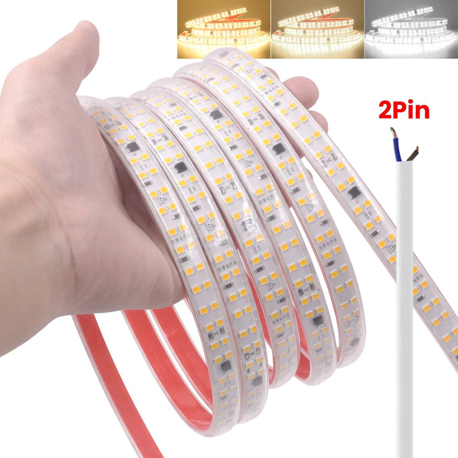 AC 220V LED Lights Adhesive Strip SMD 2835 05m-30m 120LEDs/m 240sLED/m Waterproof Outdoor LED Strip 10cm Cuttable Flexible Lamp W251112
