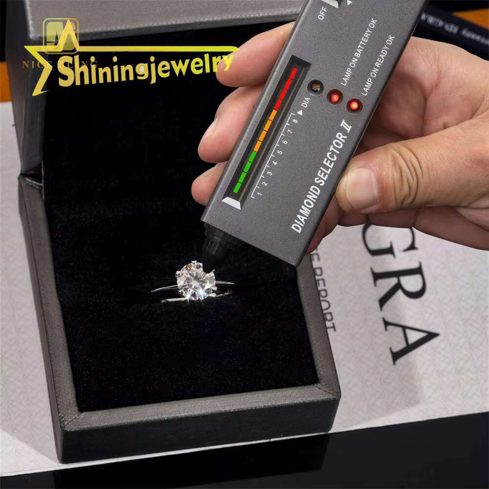 Wholesale Price Classic 6 Prong Setting 2Ct 8mm Moissanite Engagement Ring 925 Silver Solitaire Ring for Women