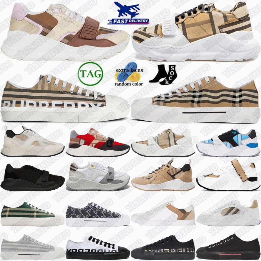 designer shoes Sneakers Check Regis Suede Archive Ramsey Vintage Leather Taupe Brown Grey trainers shoe sneaker Blue print women men2K5I#