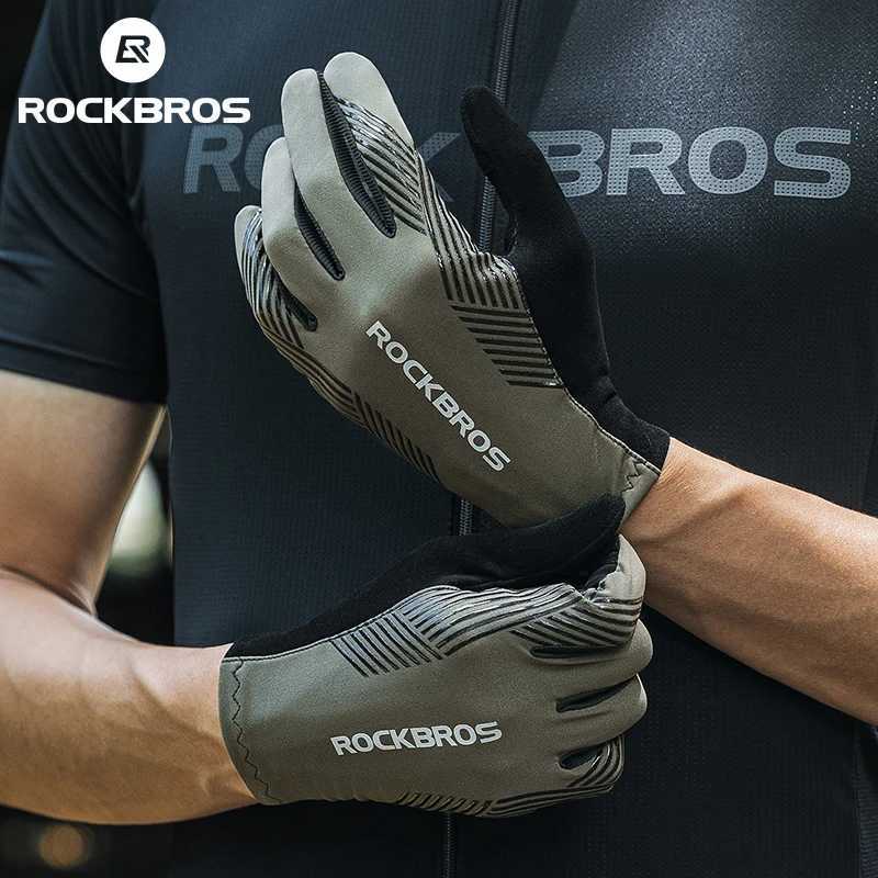 ROCKBROS Cycling Gloves Spring Summer Gloves Touch Screen Anti-slip Breathable MTB Road Bike Running Fitness Gym Motor GlovesC250412