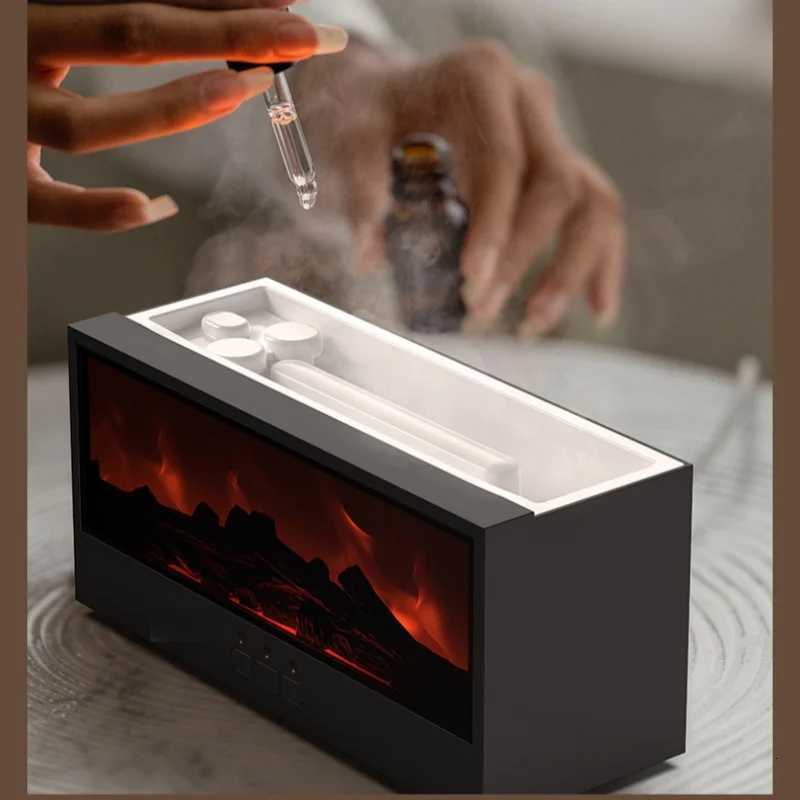Remote Control Creative Flame Special Effect Fireplace Aromatherapy Machine Air Humidifier Diffuser Of Aromatic Essential Oils Y251113