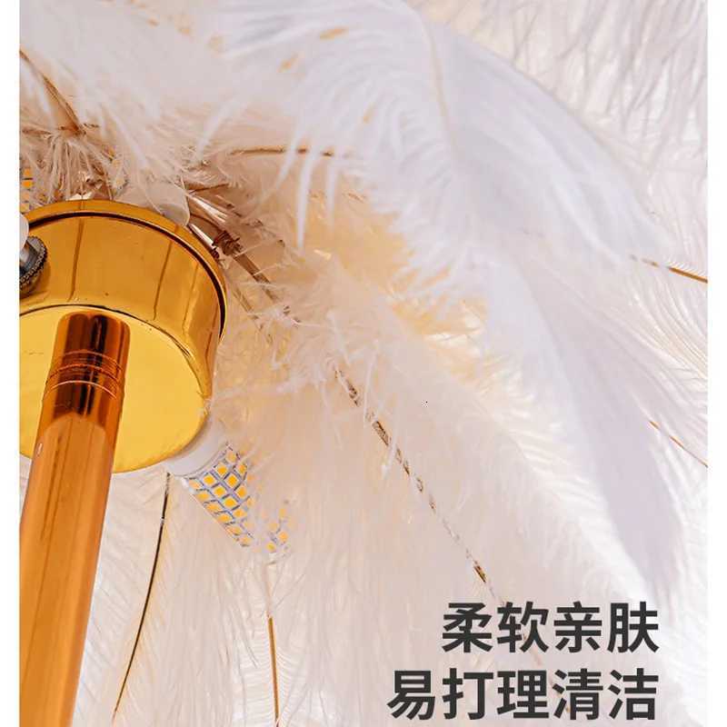 Modern Nordic Ostrich Feather Floor Lamp Living Room Dining Bedroom Study Desk Interior Decoration LED Lighting W251112