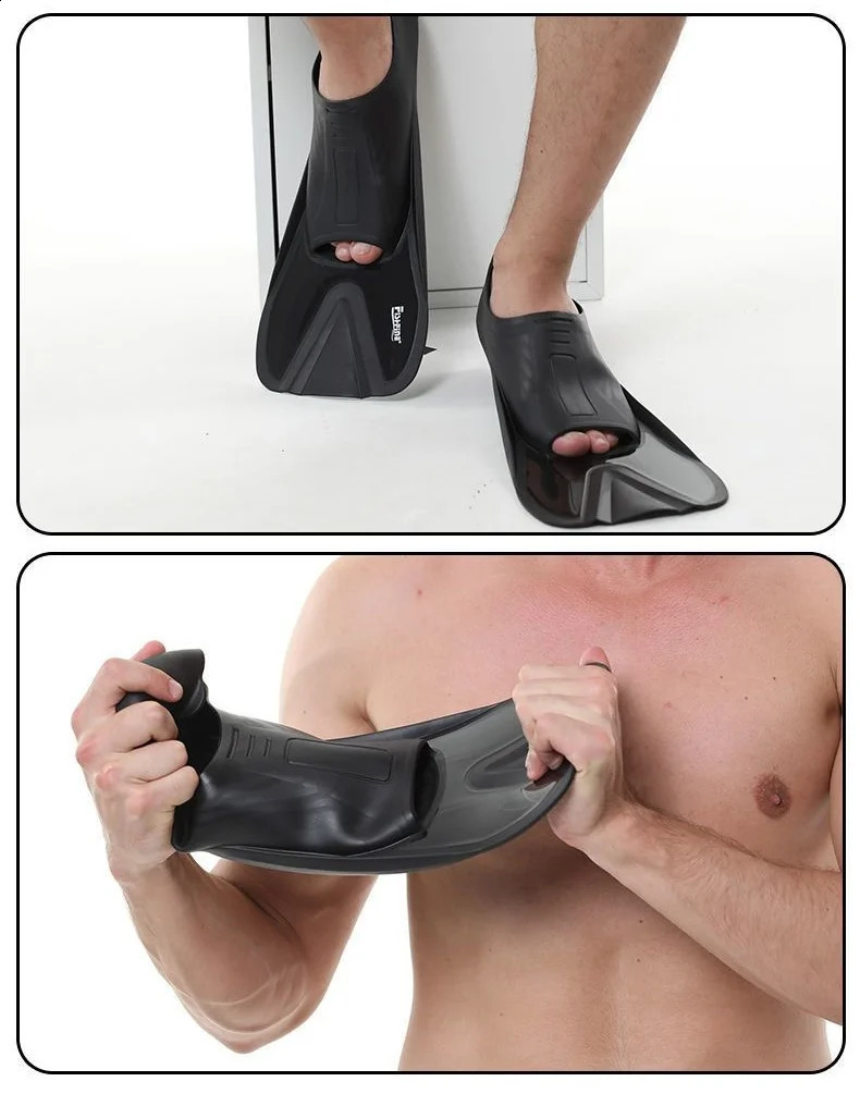 Men Women Children Adult Silicone Short Flippers Freestyle Training Butterfly Frog Shoes Swimming Special Diving Equipment 250411