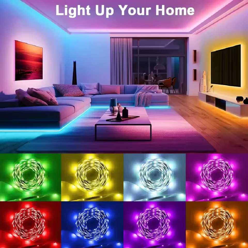 1-30M Led Strip Lights Bluetooth APP Control With 44Key Remote RGB Music Sync TV LED Backlight for Room Party Decoration W251112