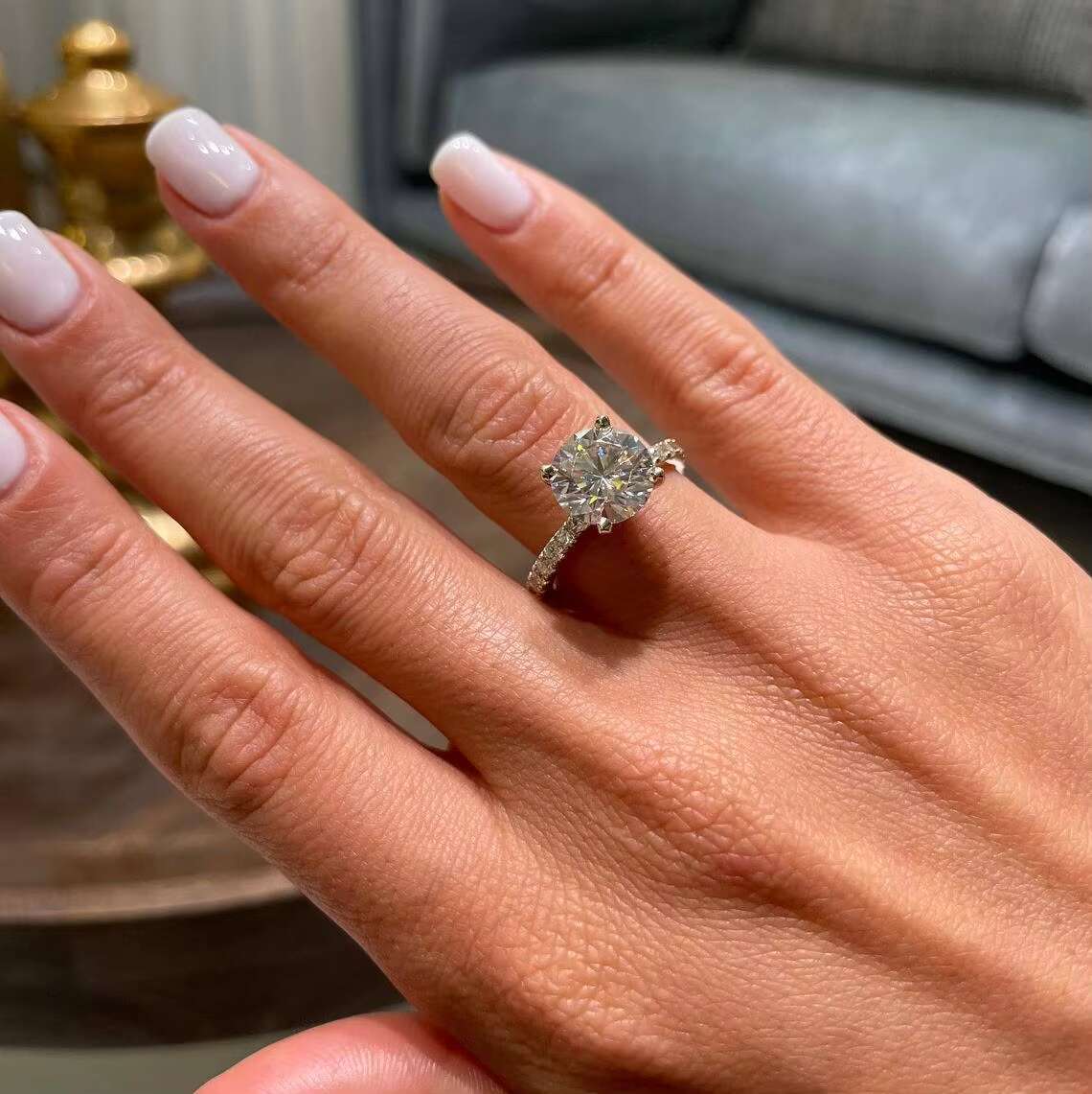 Luxurious Jewelry 925 Silver 3ct VVS Moissanite Engagement Ring