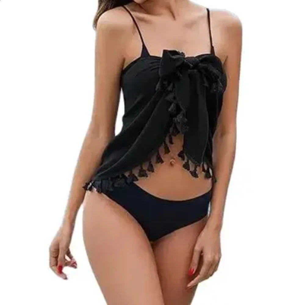 2024 Womens Sarong Coverups Sexy Short Swimsuit Chiffon Phimosis Beach Cover Ups with Tassels 250408