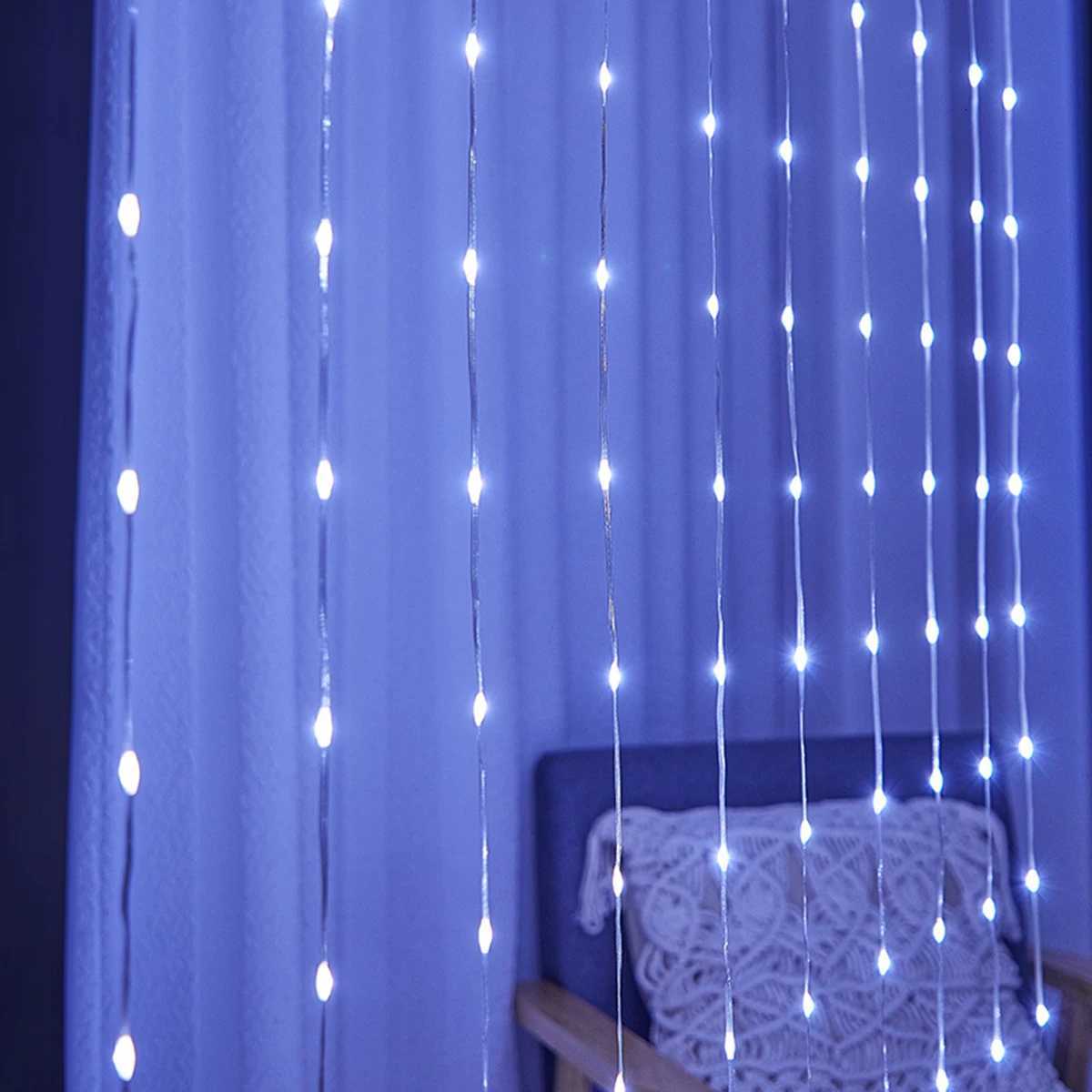2M/3M Curtain Lights Christmas Garland USB Fairy Light String LED Outdoor For Christmas New Year Garden Party Wedding Decoration M251113