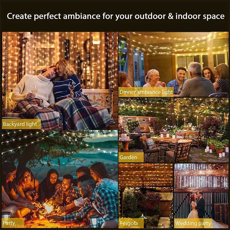 USB Led Fairy Lights Copper Wire String 20M 200LED Holiday Outdoor Lamp Garland For Christmas Tree Wedding Party Decoration W251112