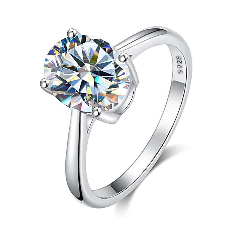 GRA Concise 1-3CT Oval Certified Moissanite Diamond Wedding Rings For Women Real 925 Sterling Silver High Quality Luxury Jewelry