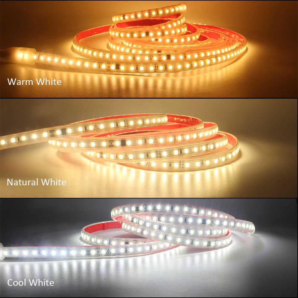 220V 230V SMD 2835 LED Strip Light Waterproof 120LEDs/m 1M 2M 3M 4M 5M 10M 15M 20M Warm White Flexible Tape Lamp Room Lighting M251113