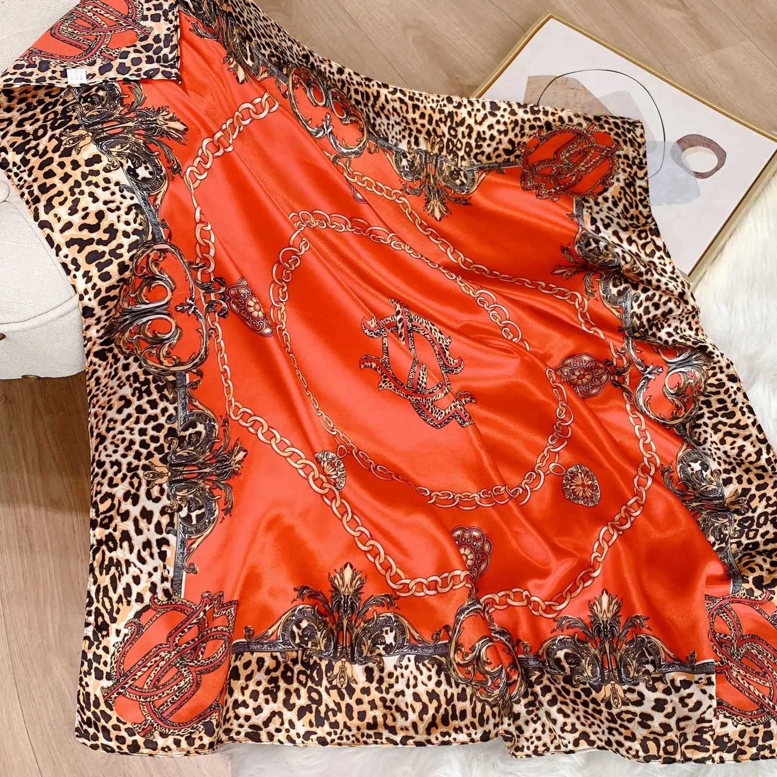 9090cm Square Silk Scarves Women Foulard Head off Ladies Shl Wr Muffler Pareo Bandanna Female Chiffon Hijab Poncho Beach W251113