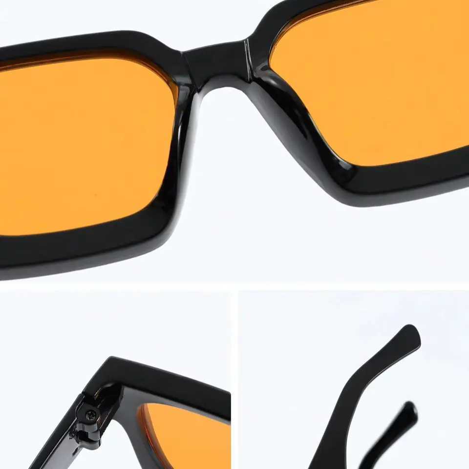 2PCS Plastic Fashion Rectangular Frame Women Sunglasses For Daily Life Men Eyewear Rave Party Daily Life Accessories.C250412