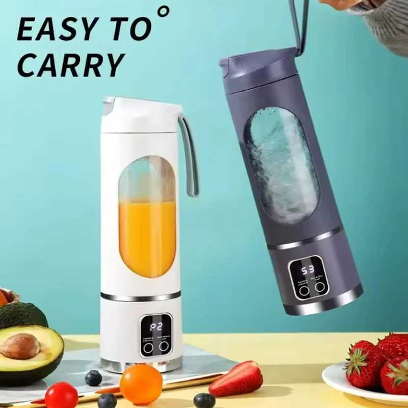 Portable USB Rechargeable Fruit Juicer 450ml Capacity 3 Gear Blending Ice Crusher for Shakes Smoothies 12 Blades Juicer Cup C251113