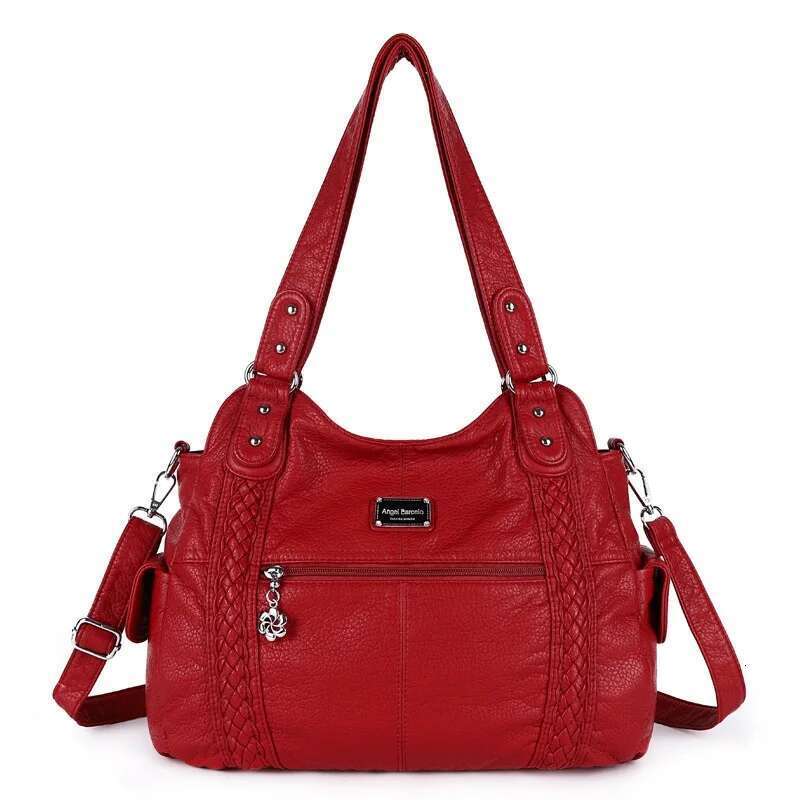 Angelkiss Women Handbags Fashion Shoulder Sier PU Shopper Pack Multipockets Crossbody Bag Ladies Satchel Zipper Hobos