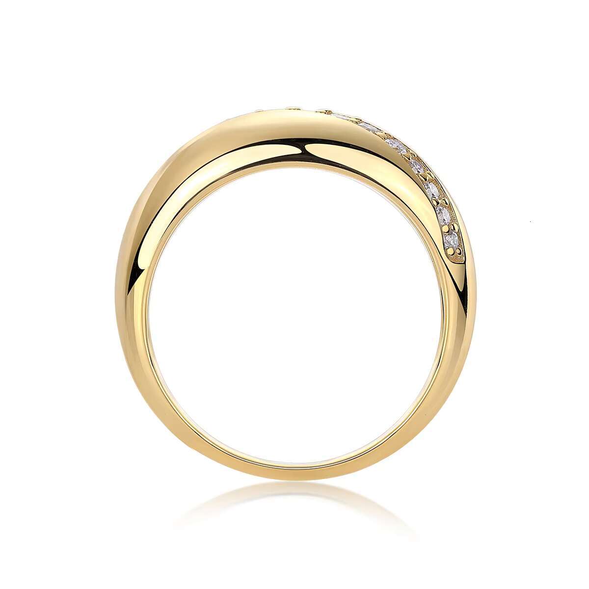 De Gold Plated Single Row Moissanite Ring Gold Plating Moissanite 925 Silver Women Rings 925 Silver Women Rings Gold Plated