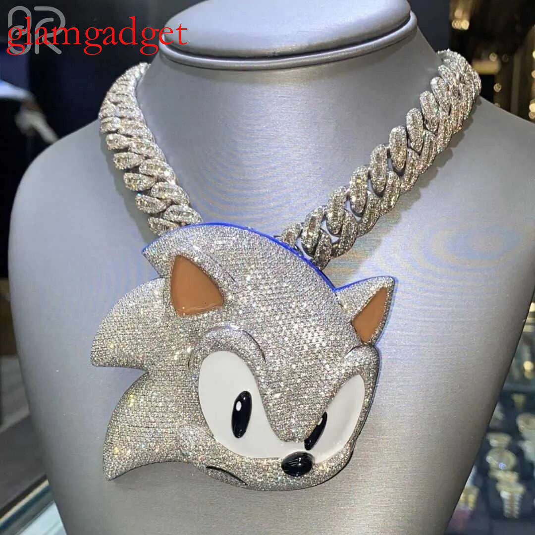 pendant Necklaces Iced Out Jewelry Gold Plated Vvs Moissanite Dias Cuban Chain 3d Custom Name Hip Hop Letter