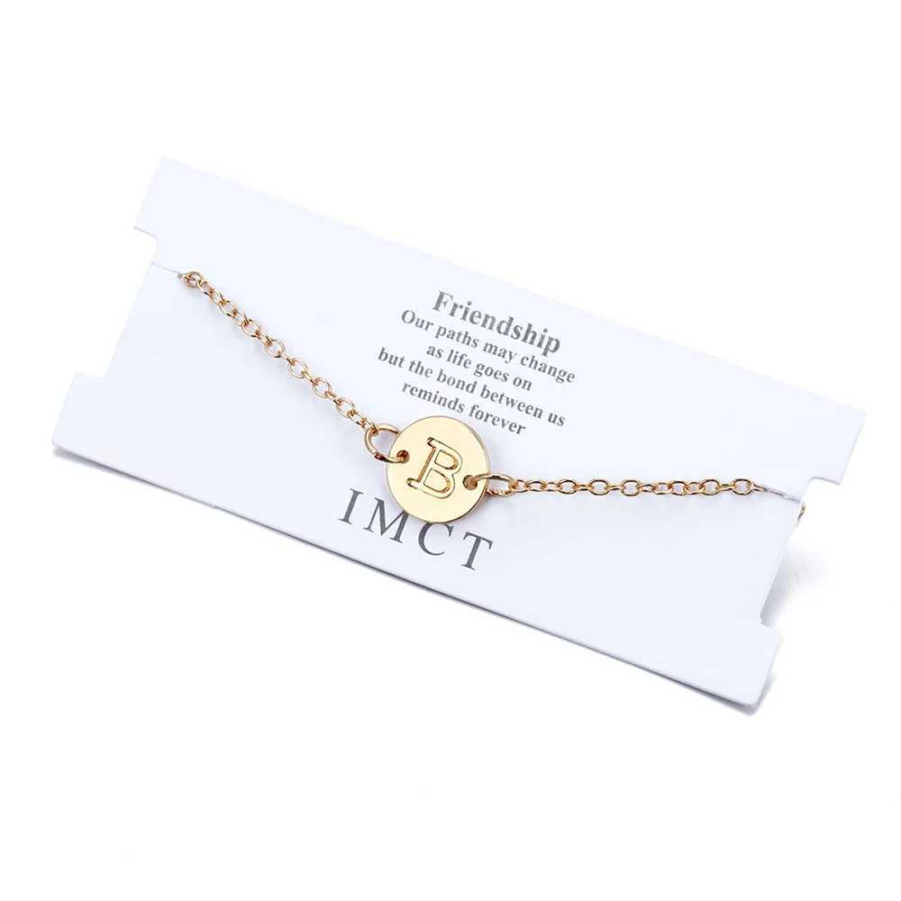 Fashion Gold Color Charm Letter Bracelet For Women Simple DIY Handmade Word Bracelets Bangles Boho Anklets Jewelry WholesaleC250411