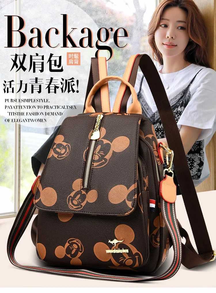 Disney 2025 New Mickey Womens Backpack with High Quality Large Capacity Multi functional and High end Storage for WomenXJ250412